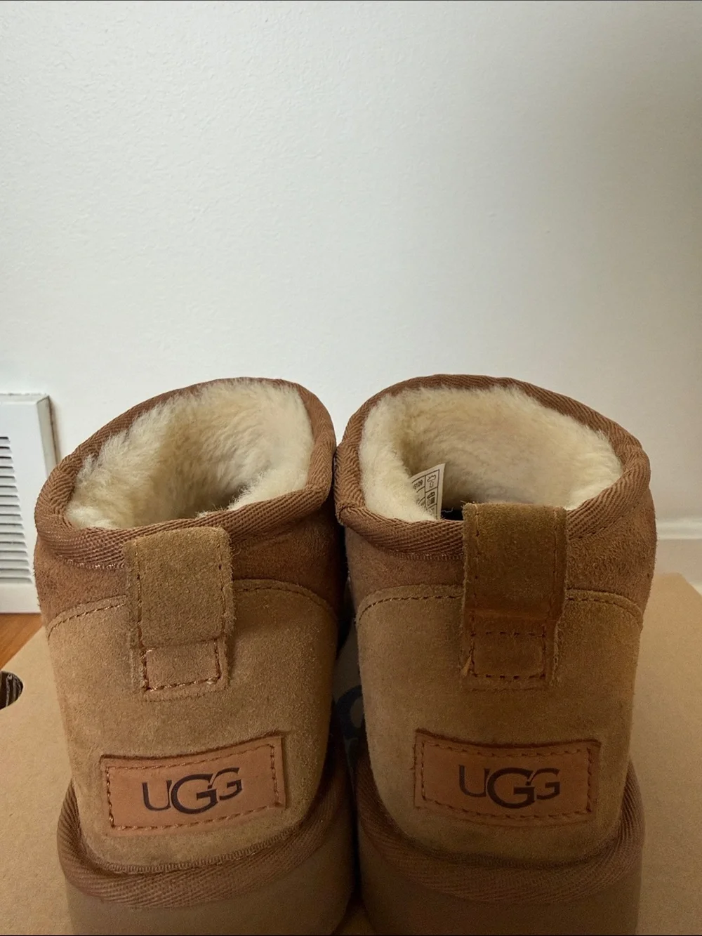 UGG Ultra Mini Chestnut Suede Shearling Slippers